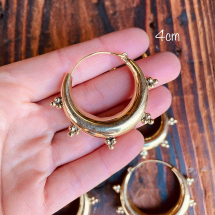 Gold Chunky Hoop Earrings / Ethnic / Rustic / Bohemian / Gold / Gypsy / Spiral / Hippie / Chunky / Festival / style