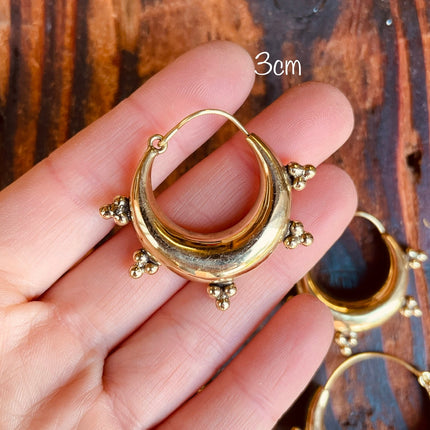 Gold Chunky Hoop Earrings / Ethnic / Rustic / Bohemian / Gold / Gypsy / Spiral / Hippie / Chunky / Festival / style