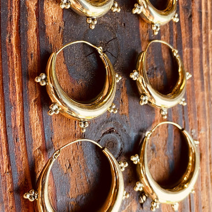 Gold Chunky Hoop Earrings / Ethnic / Rustic / Bohemian / Gold / Gypsy / Spiral / Hippie / Chunky / Festival / style