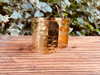 Hammered Brass Cuff Bracelet | Wide Statement Bracelet | Boho Brass Bangle | Textured Open Cuff | Statement Jewellery | Kaali Boutique