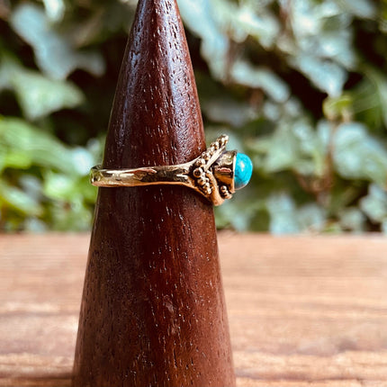 Evil Eye Ring Turquoise Brass / Protection / Boho / Bohemian / Psy / Rustic / Tribal / Gypsy / Festival / Healing / Festival