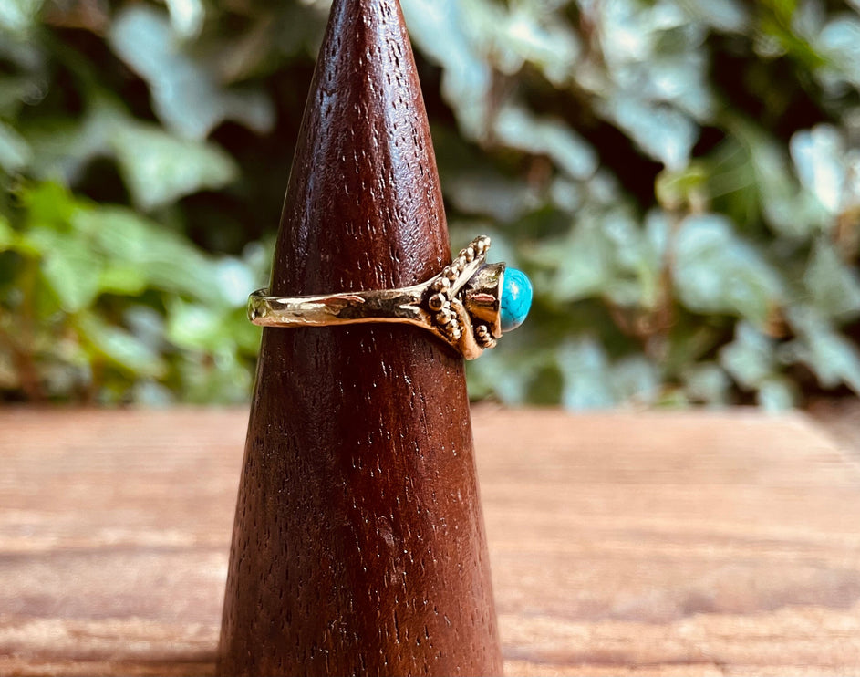 Evil Eye Ring Turquoise Brass / Protection / Boho / Bohemian / Psy / Rustic / Tribal / Gypsy / Festival / Healing / Festival