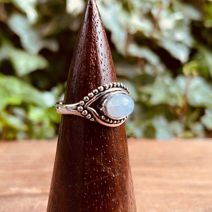 Evil Eye Silver Ring Moonstone / Protection / Boho / Bohemian / Psy / Rustic / Tribal / Gypsy / Festival / Healing / Festival