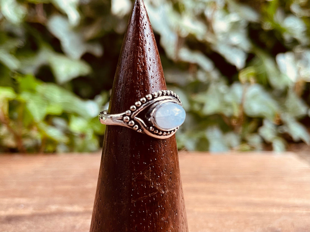 Evil Eye Silver Ring Moonstone / Protection / Boho / Bohemian / Psy / Rustic / Tribal / Gypsy / Festival / Healing / Festival