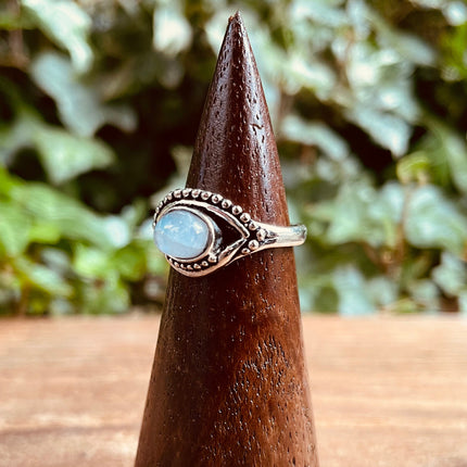 Evil Eye Silver Ring Moonstone / Protection / Boho / Bohemian / Psy / Rustic / Tribal / Gypsy / Festival / Healing / Festival