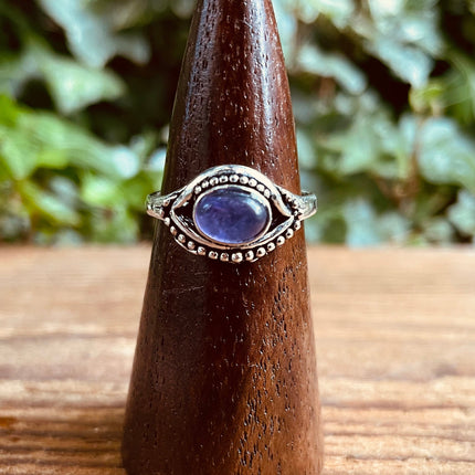 Evil Eye Silver Ring Amethyst / Protection / Boho / Bohemian / Psy / Rustic / Tribal / Gypsy / Festival / Healing / Festival