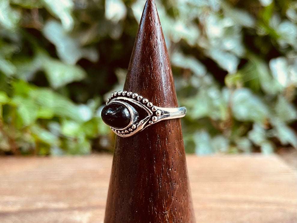 Evil Eye Silver Ring Black Onyx / Protection / Boho / Bohemian / Psy / Rustic / Tribal / Gypsy / Festival / Healing / Festival