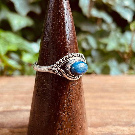 Evil Eye Silver Ring Lapis Lazuli Brass / Protection / Boho / Bohemian / Psy / Rustic / Tribal / Gypsy / Festival / Healing / Festival