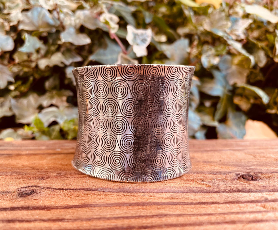 Large Geometric Silver Bracelet Cuff / Contemporary / Modern / Boho / Ethnic / Rustic / Bohemian / Gypsy / Jewellery / Mens jewelery