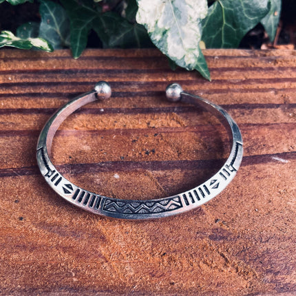 African Silver Bracelet / Tuareg Jewelry / Cuff / Boho / Ethnic / Costume / Bohemian / Medieval / Gypsy / Geometric /