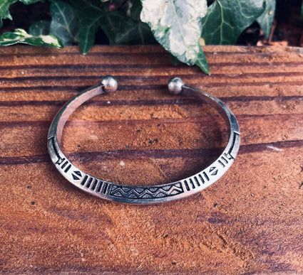 African Silver Bracelet / Tuareg Jewelry / Cuff / Boho / Ethnic / Costume / Bohemian / Medieval / Gypsy / Geometric /