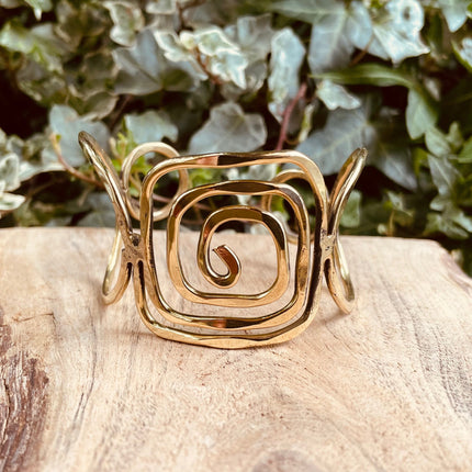 Large Geometric Brass Bracelet Cuff / Contemporary / Modern / Boho / Ethnic / Rustic / Bohemian / Hippie / Gypsy / Jewellery / Mens jewelery