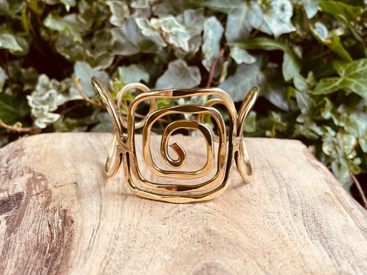 Large Geometric Brass Bracelet Cuff / Contemporary / Modern / Boho / Ethnic / Rustic / Bohemian / Hippie / Gypsy / Jewellery / Mens jewelery