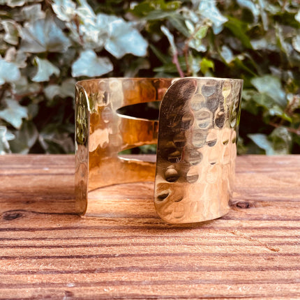 Large Hammered Bracelet Geometric Cuff Brass / Contemporary / Modern / Boho / Ethnic / Rustic / Bohemian / Hippie / Gypsy / Jewellery