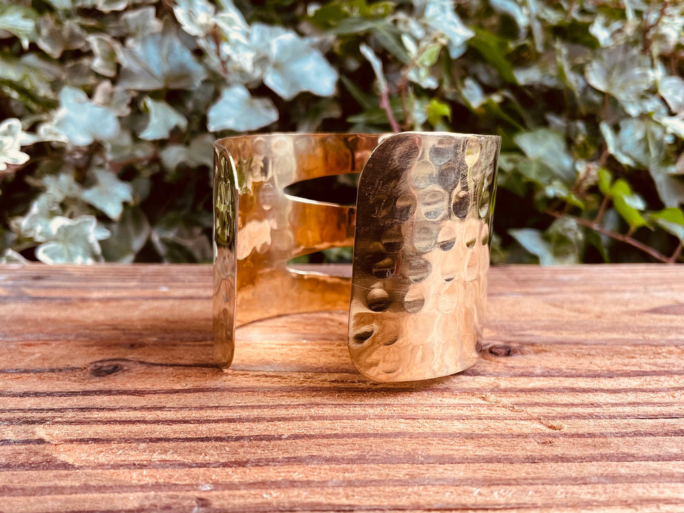 Large Hammered Bracelet Geometric Cuff Brass / Contemporary / Modern / Boho / Ethnic / Rustic / Bohemian / Hippie / Gypsy / Jewellery