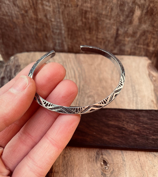 Aztec Silver Bracelet / Tuareg Jewelry / Cuff / Unisex / Boho / Ethnic / Rustic / Bohemian / Hippie / Gypsy / Geometric /