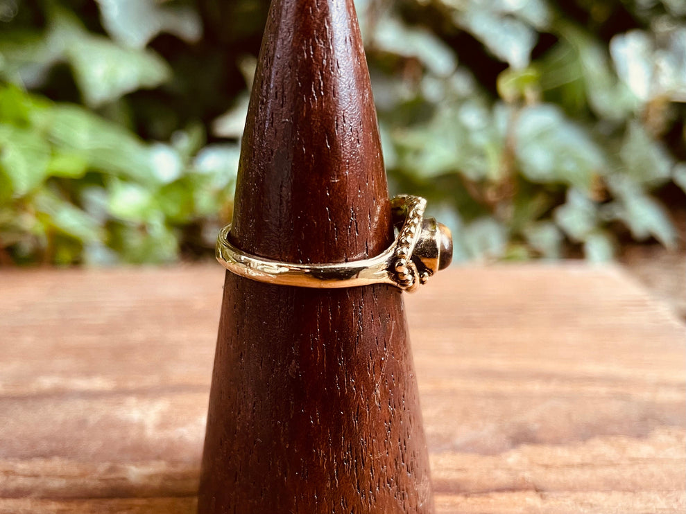 Evil Eye Ring Tiger's Eye Brass / Protection / Boho / Bohemian / Psy / Rustic / Tribal / Gypsy / Festival / Healing / Festival