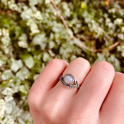 Evil Eye Silver Ring Moonstone / Protection / Boho / Bohemian / Psy / Rustic / Tribal / Gypsy / Festival / Healing / Festival