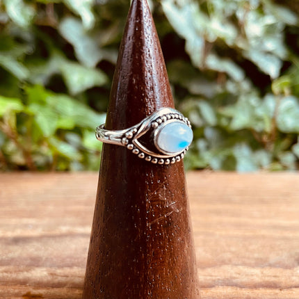 Evil Eye Silver Ring Moonstone / Protection / Boho / Bohemian / Psy / Rustic / Tribal / Gypsy / Festival / Healing / Festival