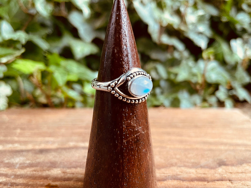 Evil Eye Silver Ring Moonstone / Protection / Boho / Bohemian / Psy / Rustic / Tribal / Gypsy / Festival / Healing / Festival