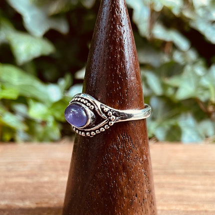 Evil Eye Silver Ring Amethyst / Protection / Boho / Bohemian / Psy / Rustic / Tribal / Gypsy / Festival / Healing / Festival