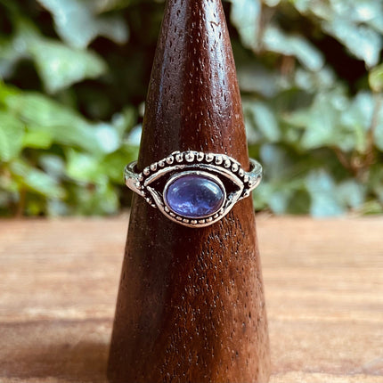 Evil Eye Silver Ring Amethyst / Protection / Boho / Bohemian / Psy / Rustic / Tribal / Gypsy / Festival / Healing / Festival