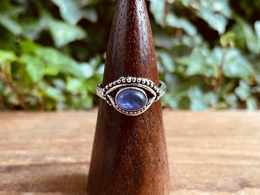 Evil Eye Silver Ring Amethyst / Protection / Boho / Bohemian / Psy / Rustic / Tribal / Gypsy / Festival / Healing / Festival