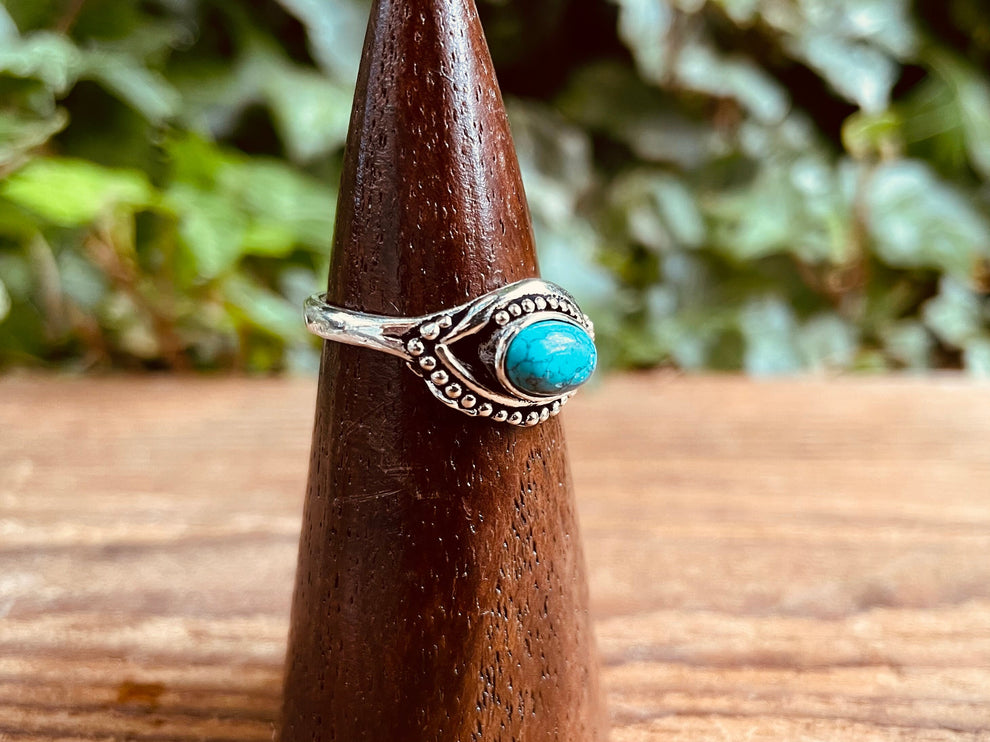 Evil Eye Silver Ring Turquoise / Protection / Boho / Bohemian / Psy / Rustic / Tribal / Gypsy / Festival / Healing / Festival