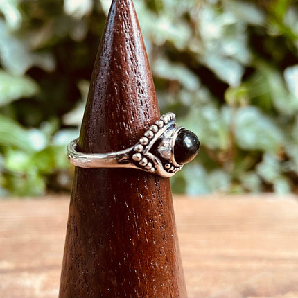 Evil Eye Silver Ring Black Onyx / Protection / Boho / Bohemian / Psy / Rustic / Tribal / Gypsy / Festival / Healing / Festival