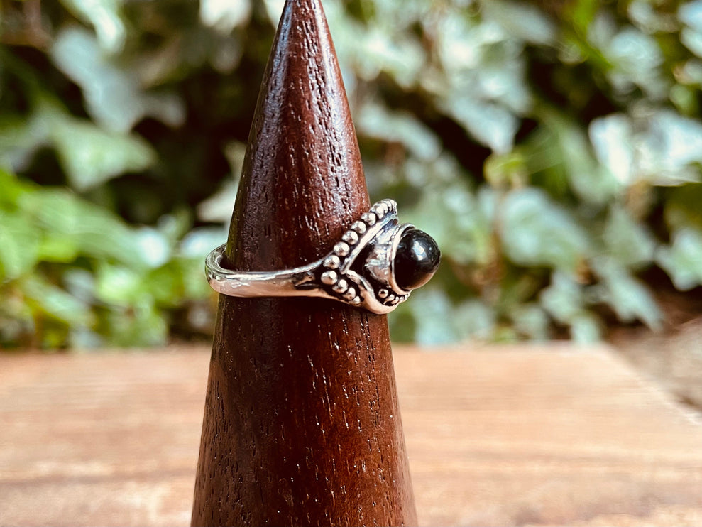 Evil Eye Silver Ring Black Onyx / Protection / Boho / Bohemian / Psy / Rustic / Tribal / Gypsy / Festival / Healing / Festival