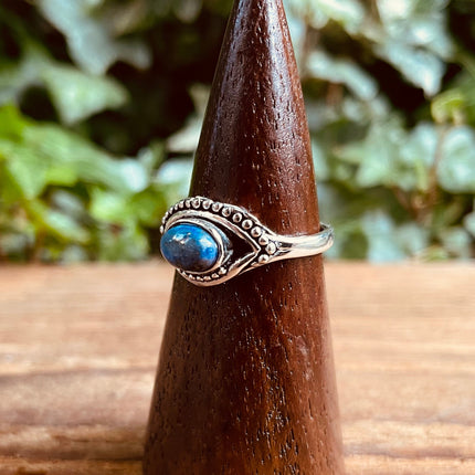 Evil Eye Silver Ring Lapis Lazuli Brass / Protection / Boho / Bohemian / Psy / Rustic / Tribal / Gypsy / Festival / Healing / Festival