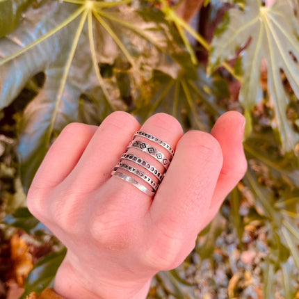 Aztec Silver Ring / Unisex / Mens / Large size / Geometric / Boho / Ethnic / Rustic / Festival / Bohemian / Hippie / Gypsy / Psy