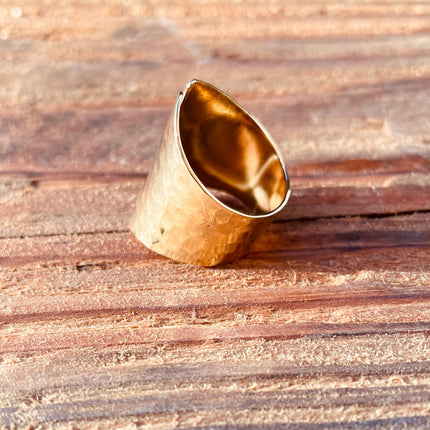 Hammered Brass Ring Boho Chic / Bohemian / Ethnic / Psy / Rustic / Tribal / Gypsy / Festival / Healing / Festival