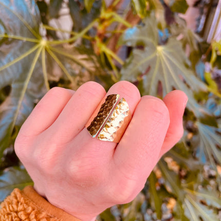 Hammered Brass Ring Boho Chic / Bohemian / Ethnic / Psy / Rustic / Tribal / Gypsy / Festival / Healing / Festival