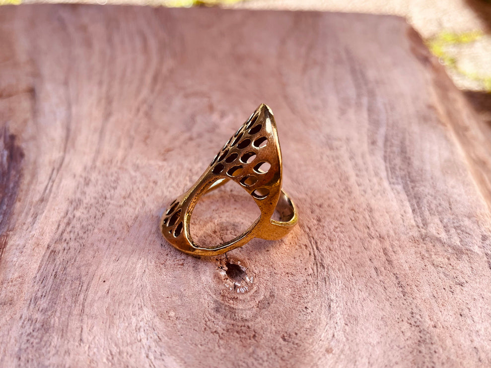 Tree of Life Ring Brass / Geometric / Mandala / Boho / Ethnic / Rustic / Festival / Tribal / Hippie / Gypsy / Psy / Thumb / Psy