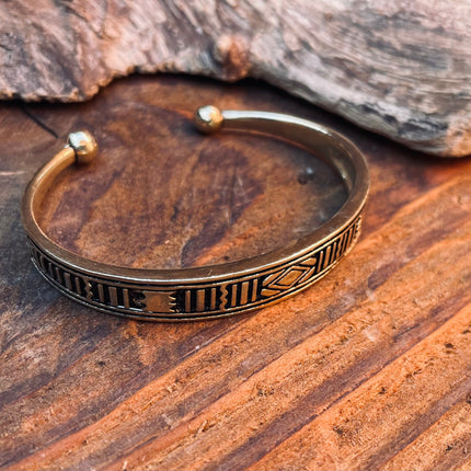 Tuareg Brass Bracelet / Tuareg Jewelry / Morrocan / Unisex / Boho / Ethnic / Rustic / Bohemian / Hippie / Gypsy / Geometric /