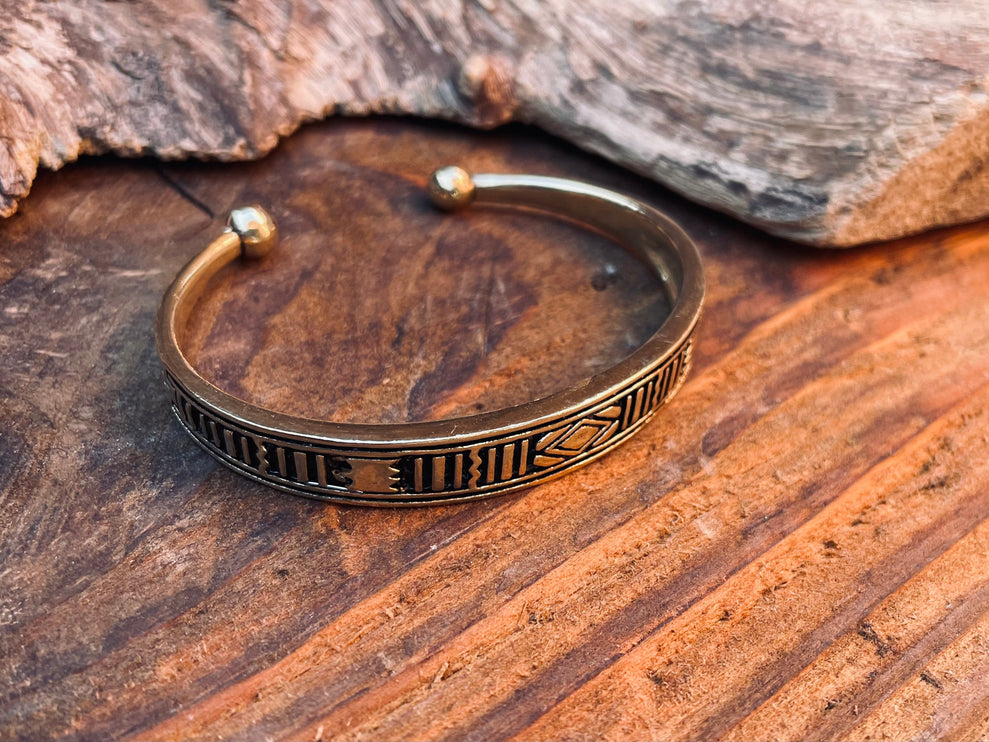 Tuareg Brass Bracelet / Tuareg Jewelry / Morrocan / Unisex / Boho / Ethnic / Rustic / Bohemian / Hippie / Gypsy / Geometric /