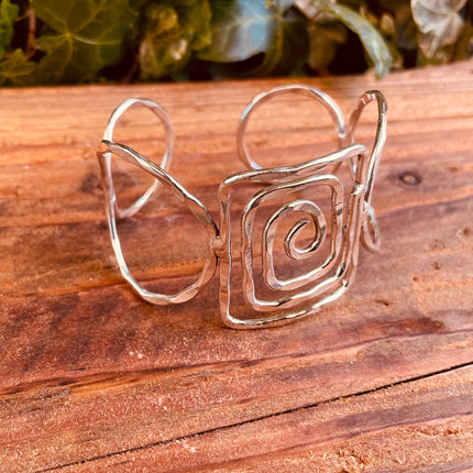 Large Silver Bracelet Moden Cuff / Contemporary / Boho / Ethnic / Rustic / Bohemian / Hippie / Gypsy / Jewellery / Mens jewelery