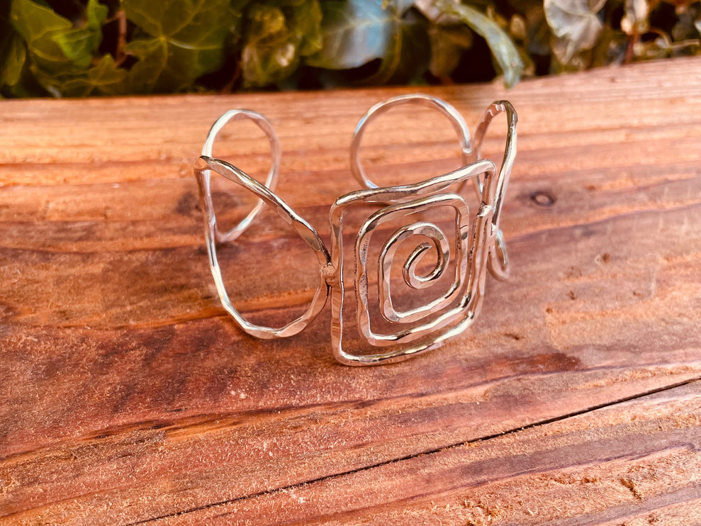 Large Silver Bracelet Moden Cuff / Contemporary / Boho / Ethnic / Rustic / Bohemian / Hippie / Gypsy / Jewellery / Mens jewelery