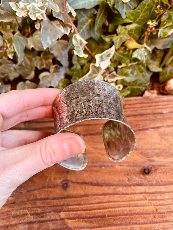 Large Geometric Silver Bracelet Cuff / Contemporary / Modern / Boho / Ethnic / Rustic / Bohemian / Gypsy / Jewellery / Mens jewelery