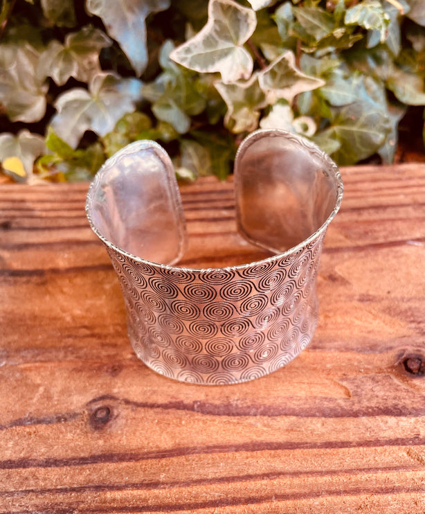 Large Geometric Silver Bracelet Cuff / Contemporary / Modern / Boho / Ethnic / Rustic / Bohemian / Gypsy / Jewellery / Mens jewelery