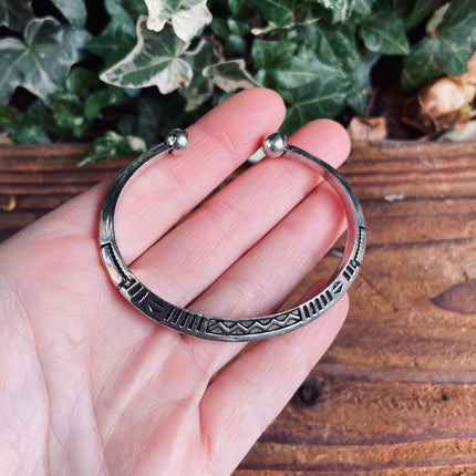 African Silver Bracelet / Tuareg Jewelry / Cuff / Boho / Ethnic / Costume / Bohemian / Medieval / Gypsy / Geometric /