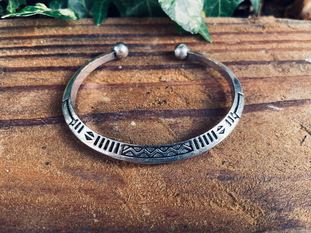 African Silver Bracelet / Tuareg Jewelry / Cuff / Boho / Ethnic / Costume / Bohemian / Medieval / Gypsy / Geometric /