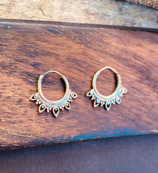 Mini Boho Sterling Silver 925 Hoop Earrings; Clicker Jewellery, Small, Rustic, Yoga, Hippie, Gypsy, Pretty, Ssy, Boho, Bohemian, Festival