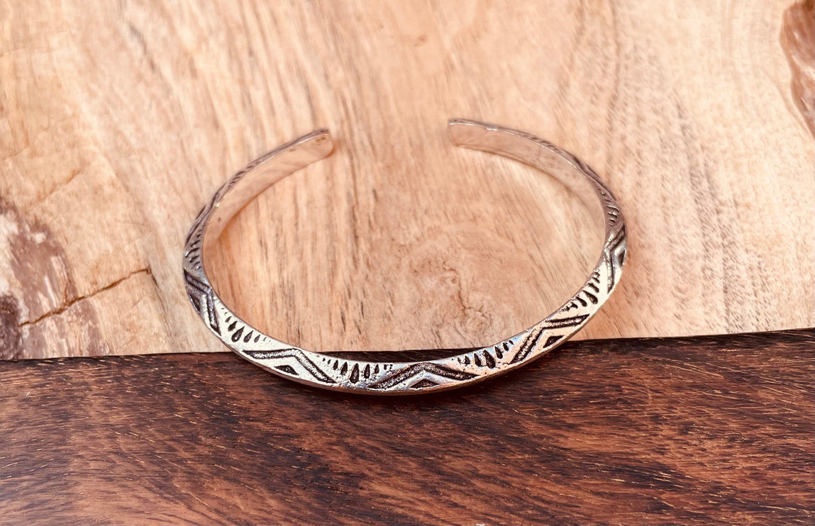 Aztec Silver Bracelet / Tuareg Jewelry / Cuff / Unisex / Boho / Ethnic / Rustic / Bohemian / Hippie / Gypsy / Geometric /