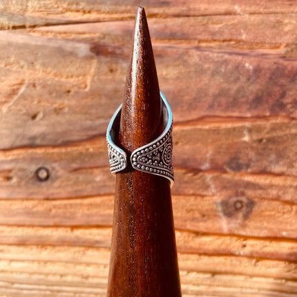 Silver Boho Ring Ethnic / Rustic / Festival / Tribal / Hippie / Gypsy / Psy / Thumb / Gift or Her / Engraved Design / Bohemian