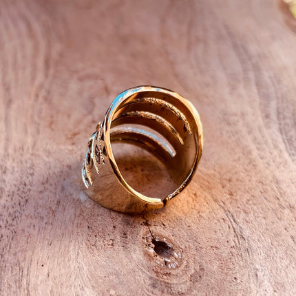 Aztec Brass Ring / Unisex / Mens / Large size / Geometric / Boho / Ethnic / Rustic / Festival / Bohemian / Hippie / Gypsy / Psy