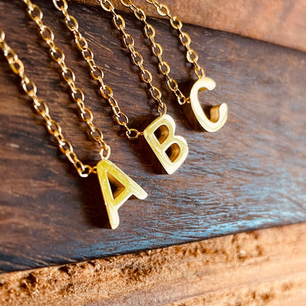 Gold Initial Necklace / Custom Letter Necklaces / Personalized Gifts / Name Jewellery / Gift for Her / Dainty / Stainless Steel / Modern