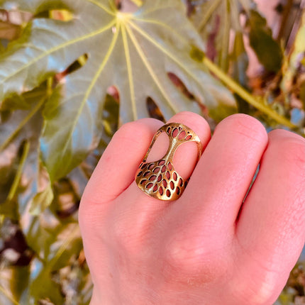 Tree of Life Ring Brass / Geometric / Mandala / Boho / Ethnic / Rustic / Festival / Tribal / Hippie / Gypsy / Psy / Thumb / Psy