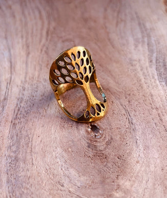 Tree of Life Ring Brass / Geometric / Mandala / Boho / Ethnic / Rustic / Festival / Tribal / Hippie / Gypsy / Psy / Thumb / Psy